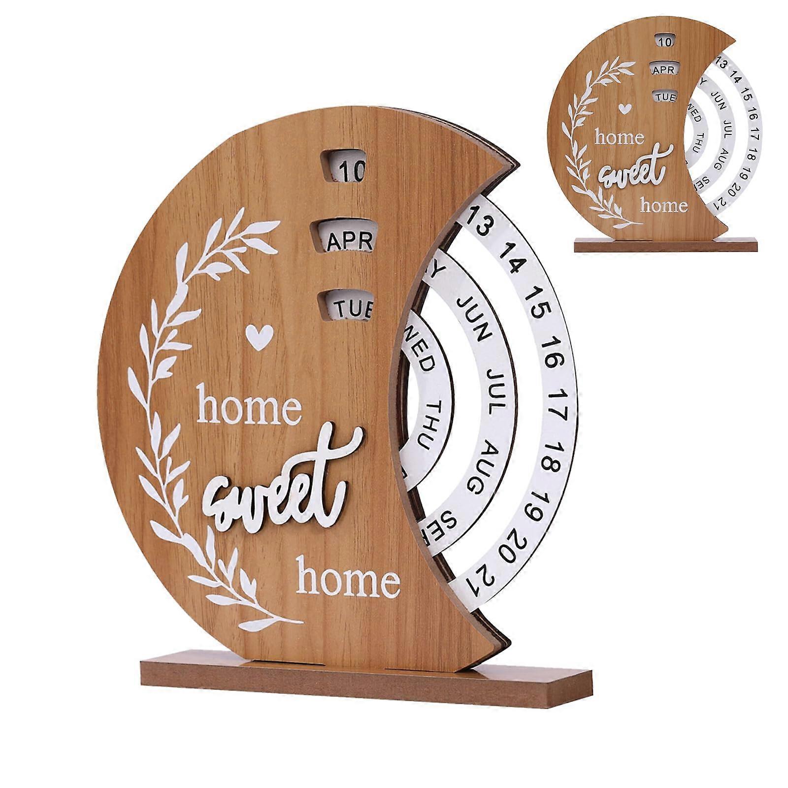 Moon Perpetual Calendar, Wooden Permanent Calendar, Gift Table Calendar, Rotating Calendar, Ornaments, DIY Calendar