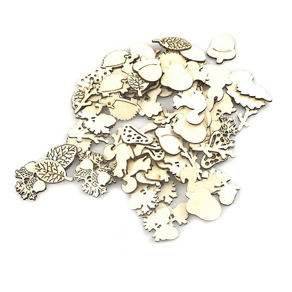 شرائح الأخشاب الريفية مشاريع الفن DIY ديكورات رقائق خشبية دائرية لديكور المنزل متجر الحرف اليدوية 100 قطعة