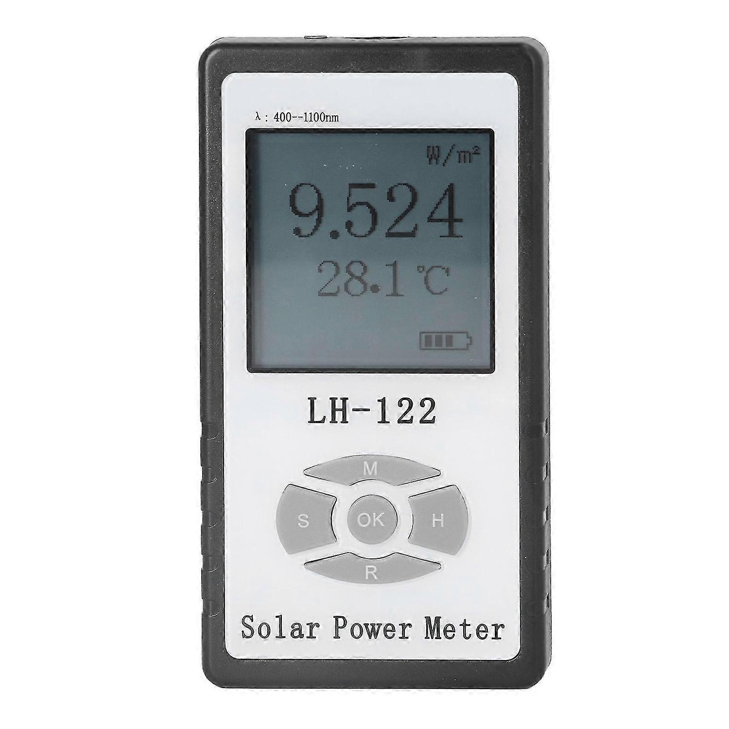 Solar Power Meter Digital Radiation Handheld Sun Light Energy Measuring Strength Tester