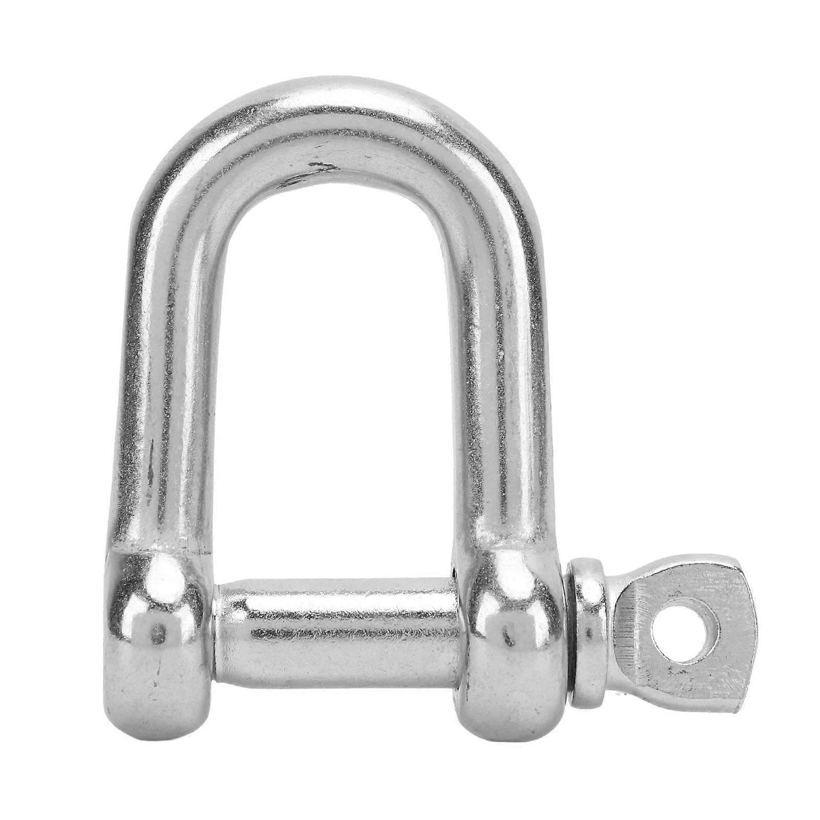 4PCS Stainless Steel D Shackle Marine Hardware Boat D Ring Polished Shackle for Coupling Chain and Wire Rope 10mm, Working Load: 705LB