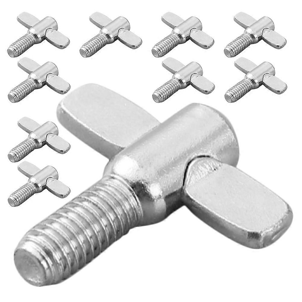 Screws With Nut For Drum Stability Live Concerts Recording Studio Drum Kit Silver M8 10Pcs