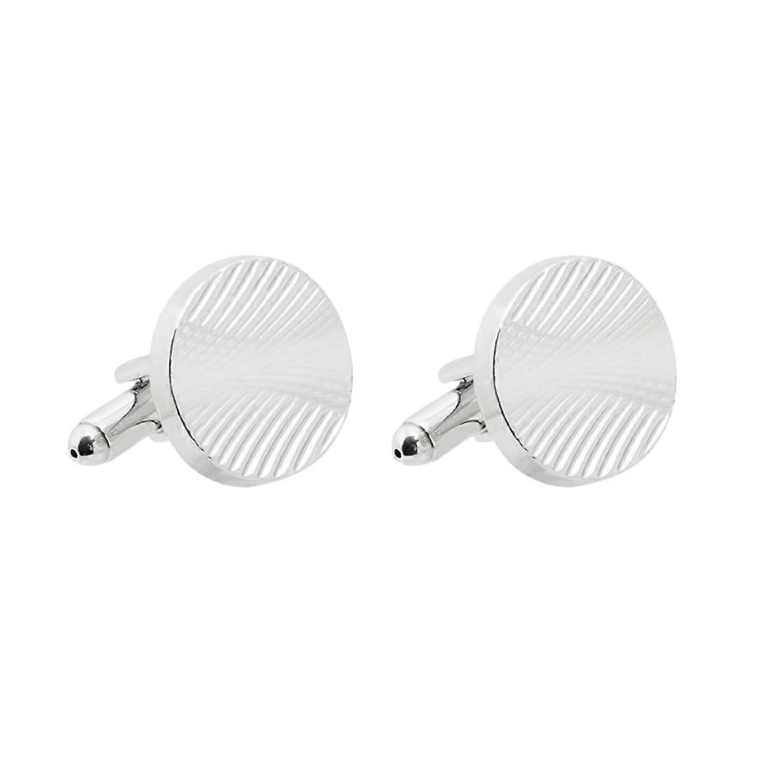 Cufflinks For Men 1 Pair Silver Round Cufflinks For French Cuff Shirts Blazer Style