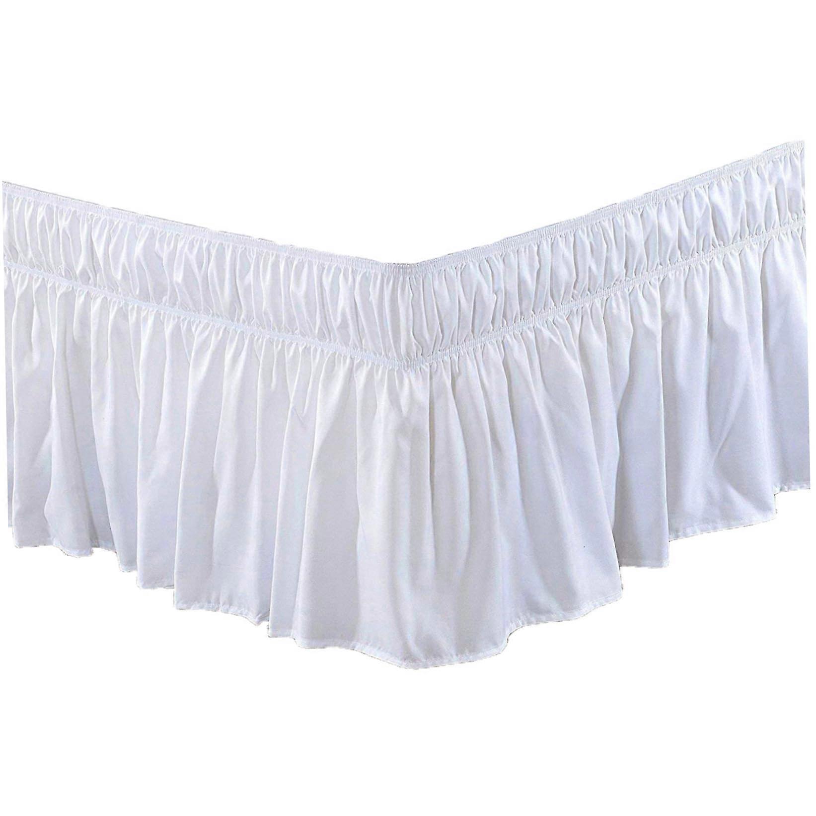 59 x 79 x 18 Soft Elastic Wrap Skirt Elegant Thick White Bed Wrap for Queen Size 59.06 x 78.74 x 17.72 Inches