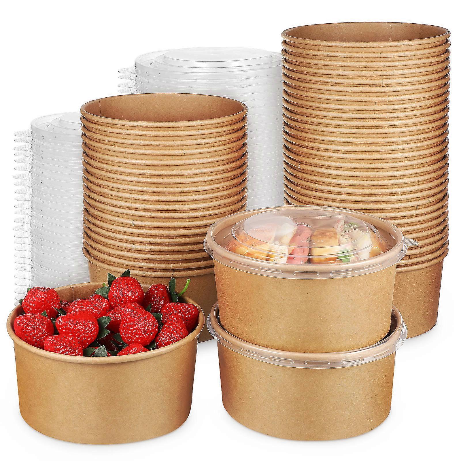 Safe Material Salad With Lids For Busy Lifestyle Users 6.5×6.5×3in 50Pcs