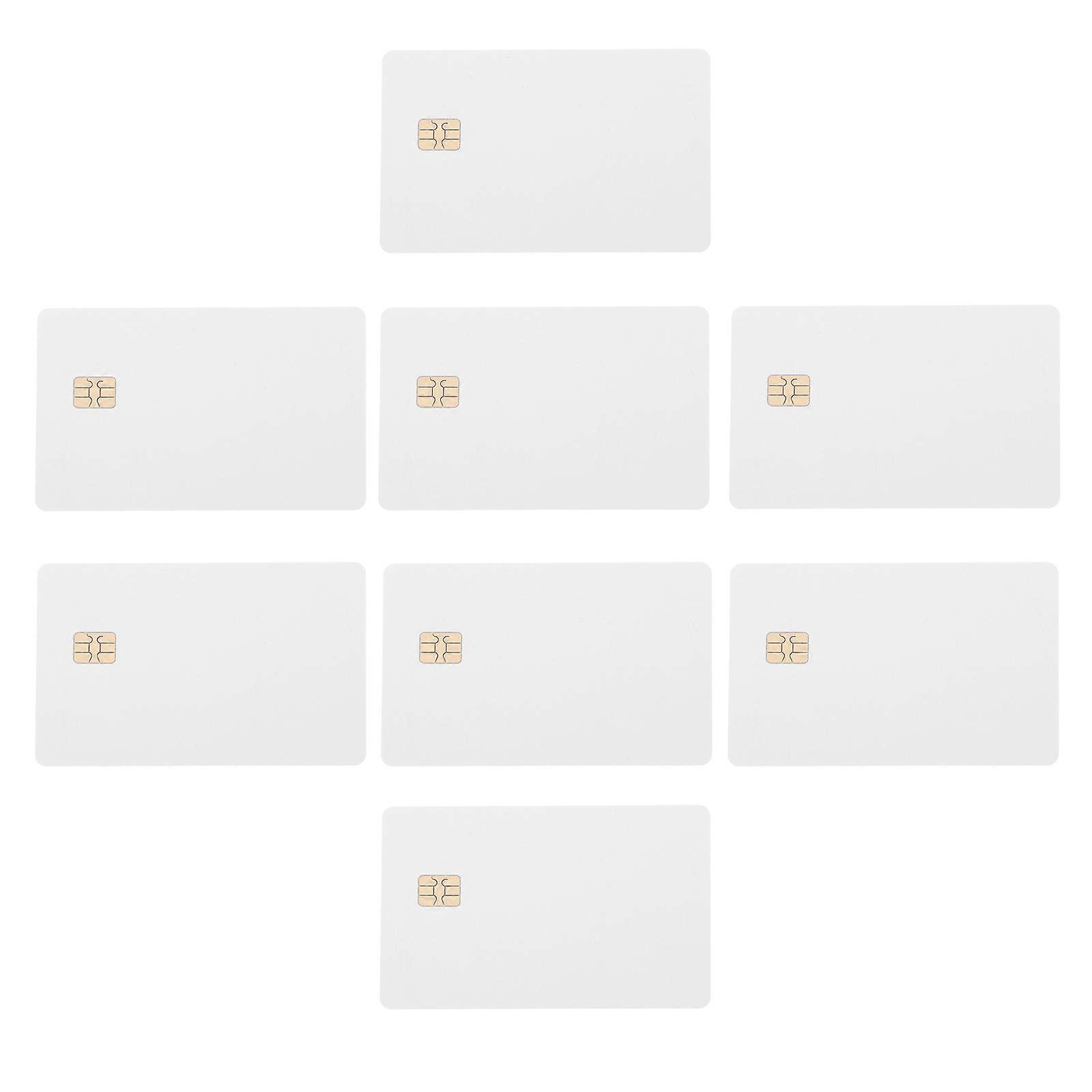 8pcs Blank PVC Business Cards Rewritable White ID Cards for Printing Chip Technology for Reliable Data Transmission in Control Systems and Personal