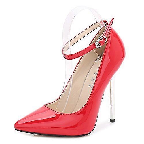 High Heel Shoes for Nightclubs and Professional Events, Classic Solid Red Color, Size 39 EU, Elegant Versatile Style