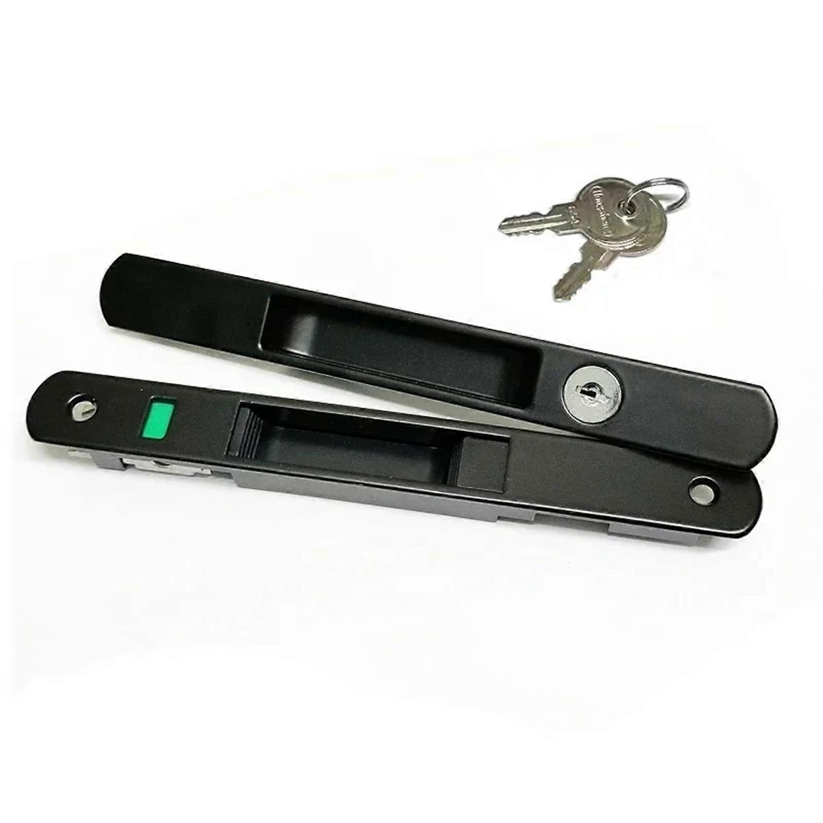 Sliding door lock with greenred indicator label MMS228, 1 piece (Black With Key)