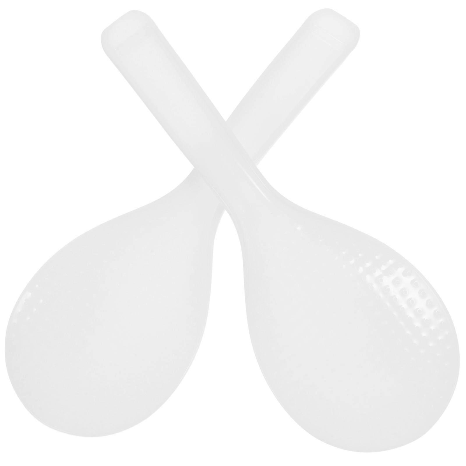 Domestic Rice Spoon White PP Reusable Rice Spoon for Kitchen Use 2Pcs