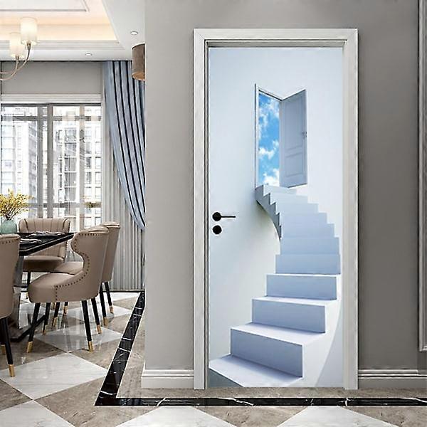 Removable PVC self-adhesive 3D door wallpaper