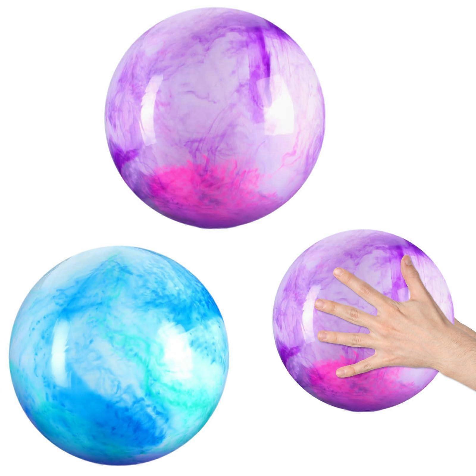 Pack of 2 Bouncy Kickball, PVC Play Ball, Multicolored Rainbow Ball for Children