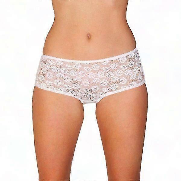 Kvinnors 3-pack Vit Blommig Spets Boxershorts Underkläder Underkläder Trosor