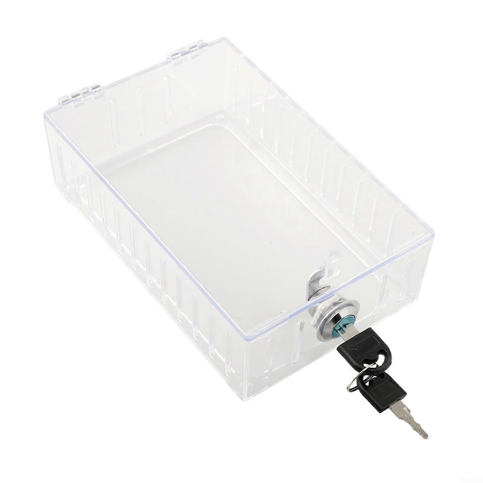 Transparent thermostat lock box with keys, fuse box cover, thermostat cover, thermostat safety lock box