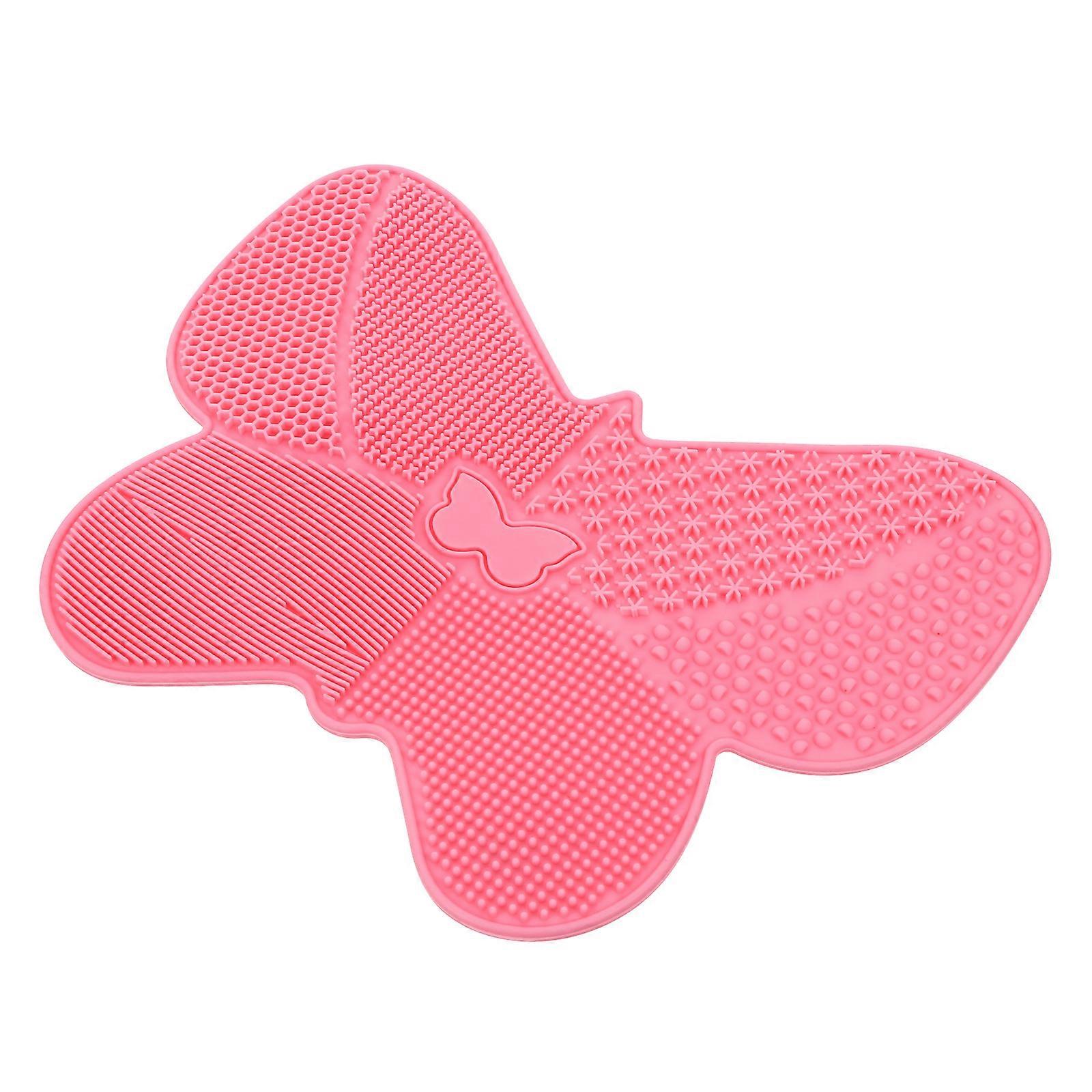 Beauty Cleaning Tool Long-lasting Use Butterflies Shape Mat 23X17cm Pink 1Pack