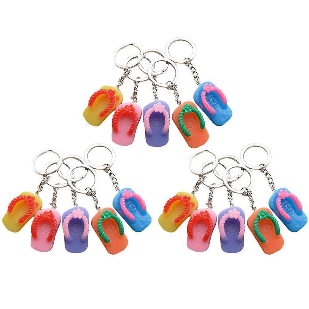 Mini Slipper Keychain Assorted Color Handmade Durable Decorative Men Women 24Pcs