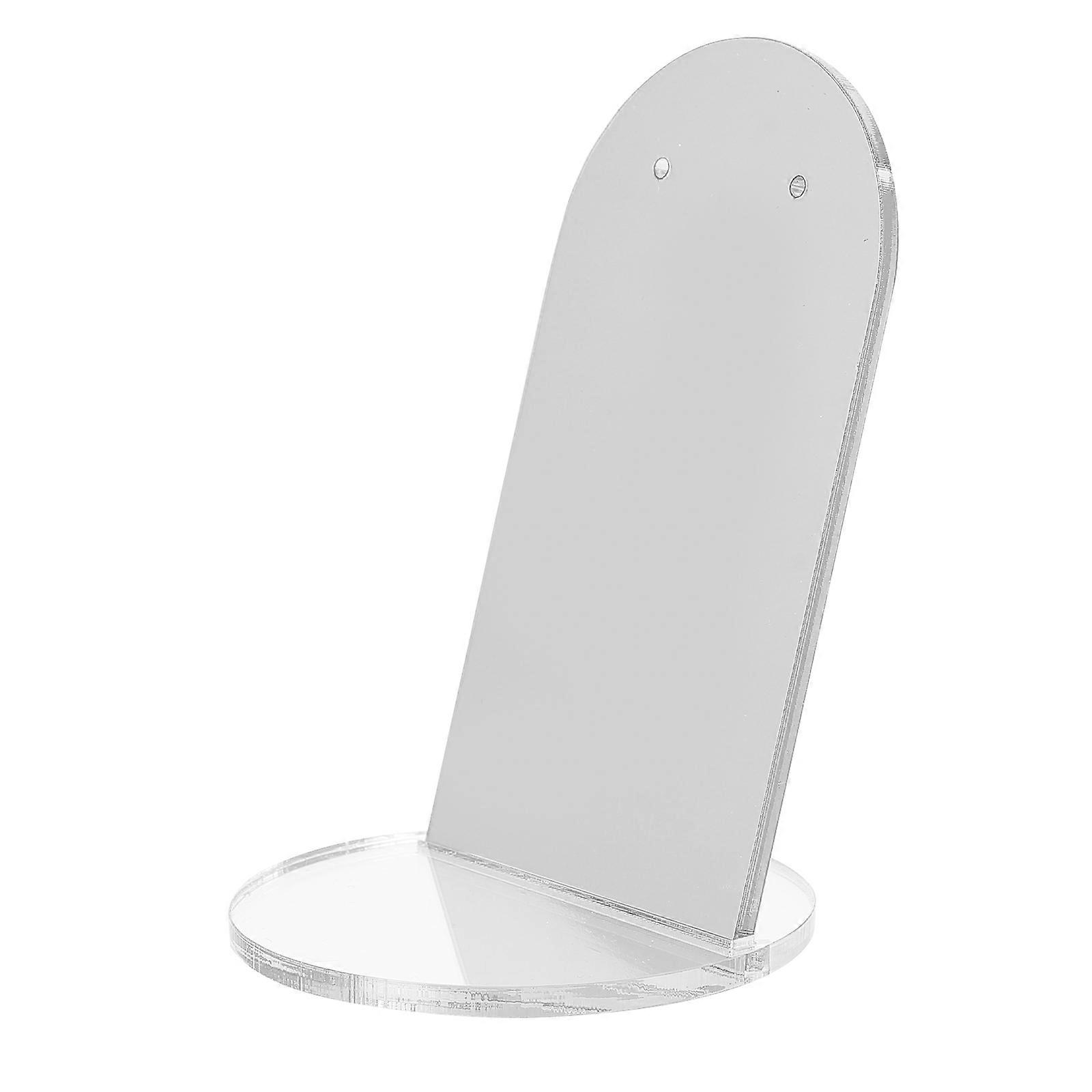 Photography Props Acrylic Mirror Plate Display Ornament Reflection Earrings Display 10x6.5cm Silver 1Pcs