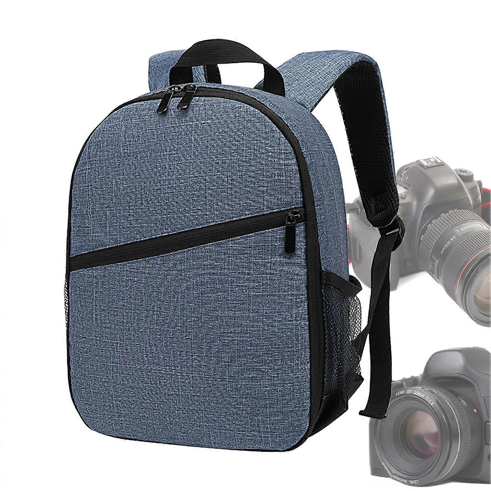 Camera Bag Backpack, Large Capacity, Waterproof, Padded Straps, DSLR SLR Mirrorless Cameras, Flashes And Lenses, Blue