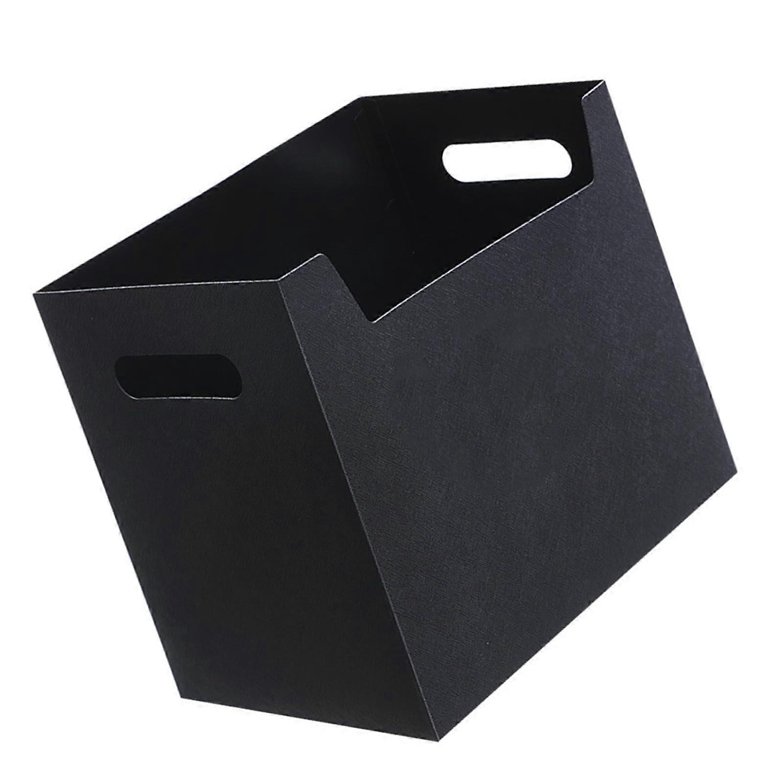 Desk Book Holder, Document Organizer, Office File Storage, Adjustable Stand, Space-Saving Design, Black Metal and Wood