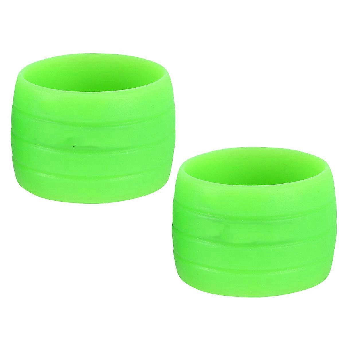 1 Pair Bike Handlebar Tape Fixed Rings Grip Wrap AntiSlip Holding Fixing Non Silicone Buckle Protective Cover for Bike (Green)