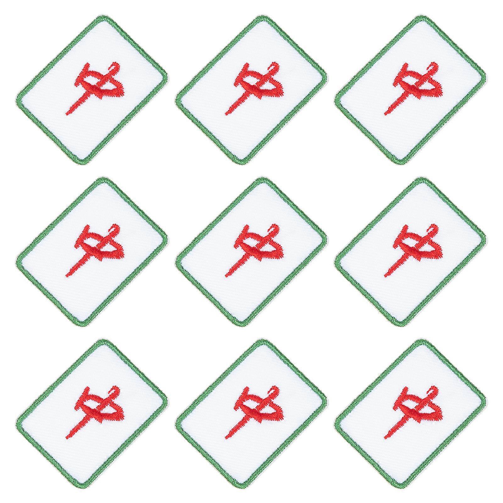 Embroidered Applique Patches Mahjong Style Generous Design DIY Projects Iron-on 10Pcs