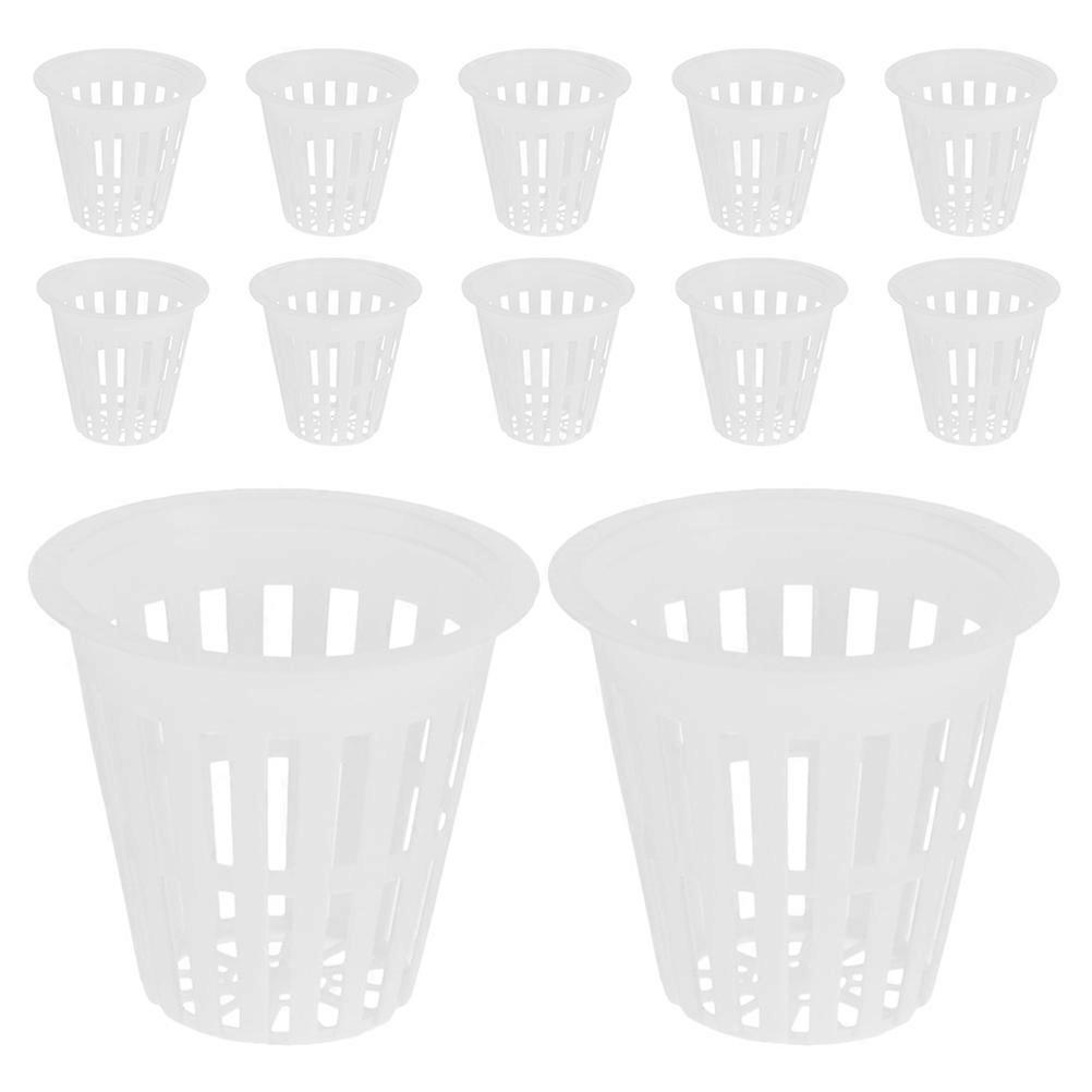 Garden Slotted Net Pots Hydroponic Basket Pot Healthy Growth Mesh Cups 12Pcs