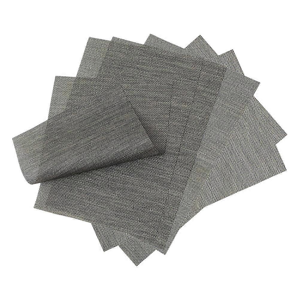 Heat-Resistant Placemats Place Mat For Home Dining Tableware Mat Black Rectangular Non-Slip 6Set