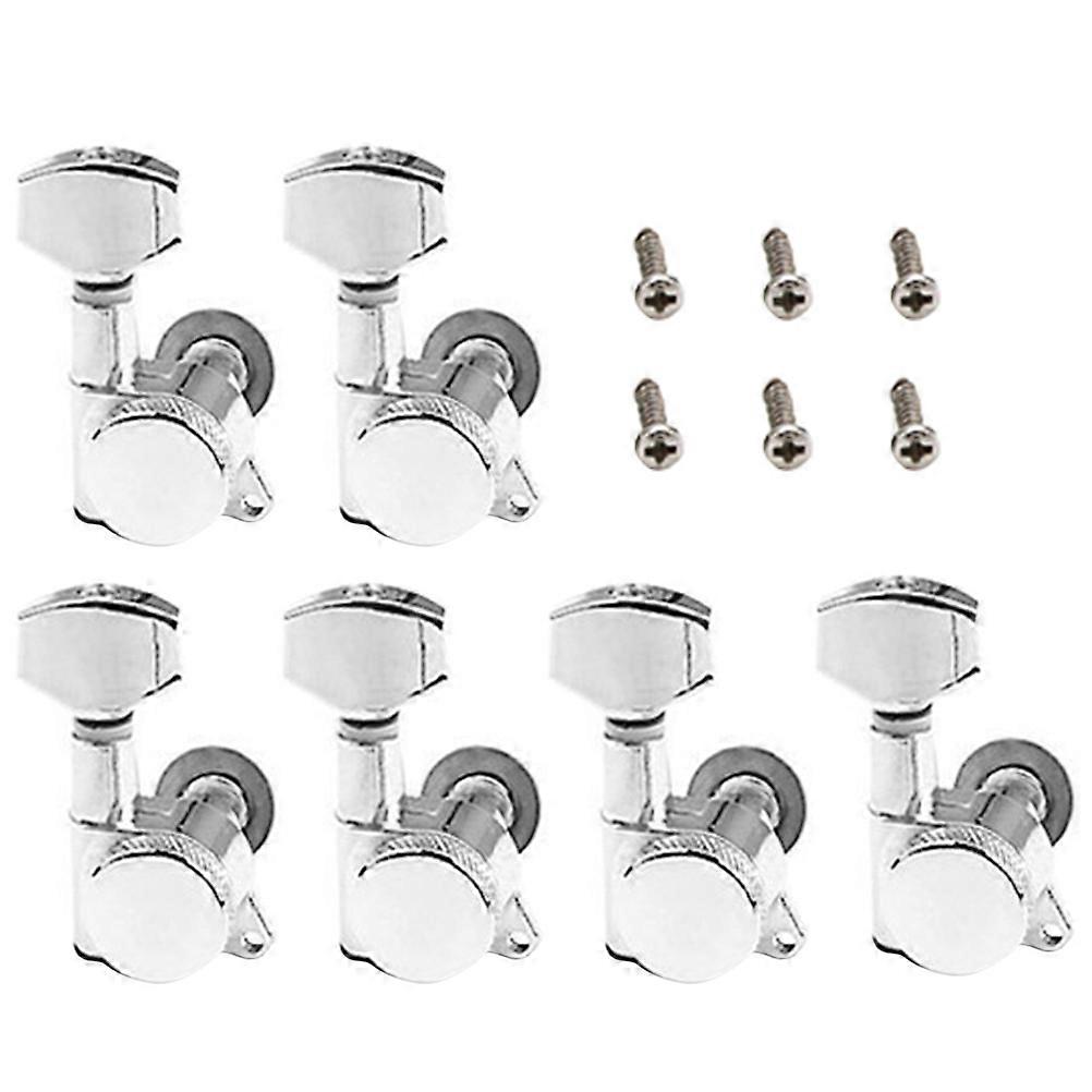 Professional Left Handed Locking Guitar Tuning Pegs with Flat Shell High Sensitivity Machine Heads Replacement for Acoustic Electric Guitars Includes