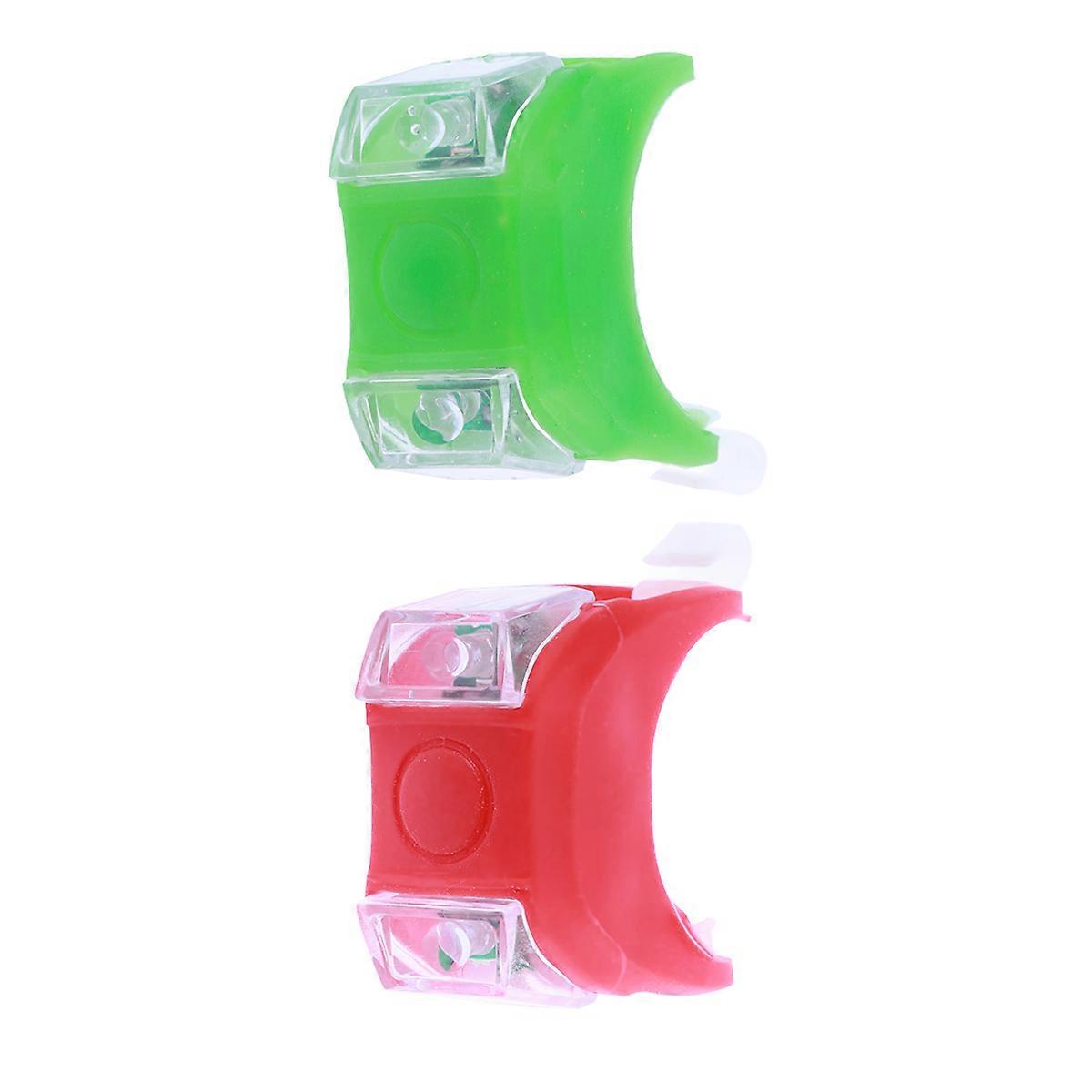 סט פנסים אחוריים לאופניים LED עם מצבי פלאש בהירות גבוהה מנורת בטיחות רכיבה על אופניים לרכיבת לילה אור אחורי סיליקון אדום וירוק