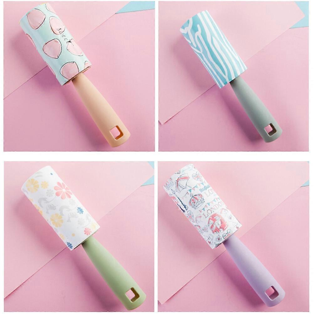 Dust Removal Lint Roller Straight Handle Assorted Color for Pet Care Clothes Furniture Car Carpet 3Set