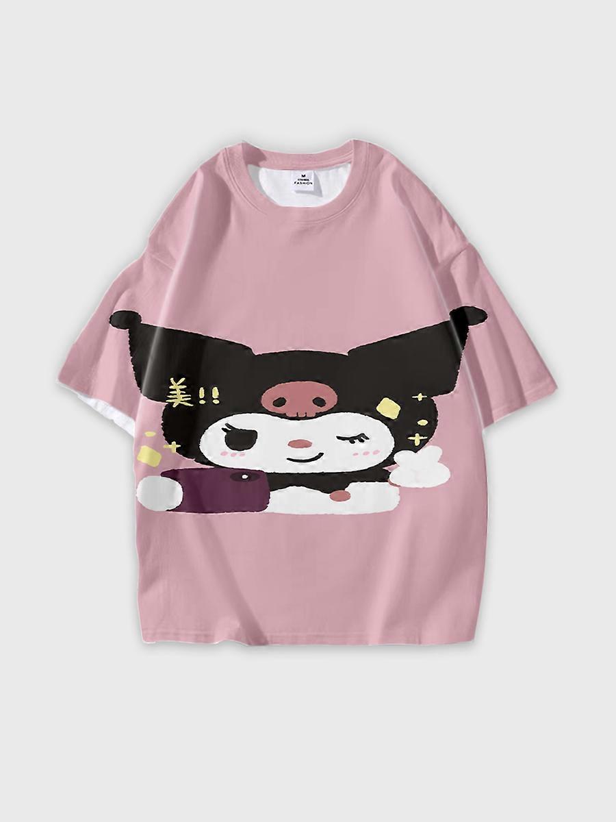 T-shirt round neck Cartoon Pattern loose short sleeve B21