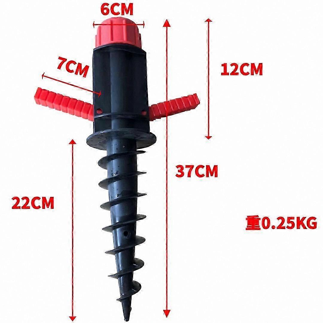Adjustable Ground Socket for Parasols and Camping Gear, Diameters 19-32 mm, Black and Red