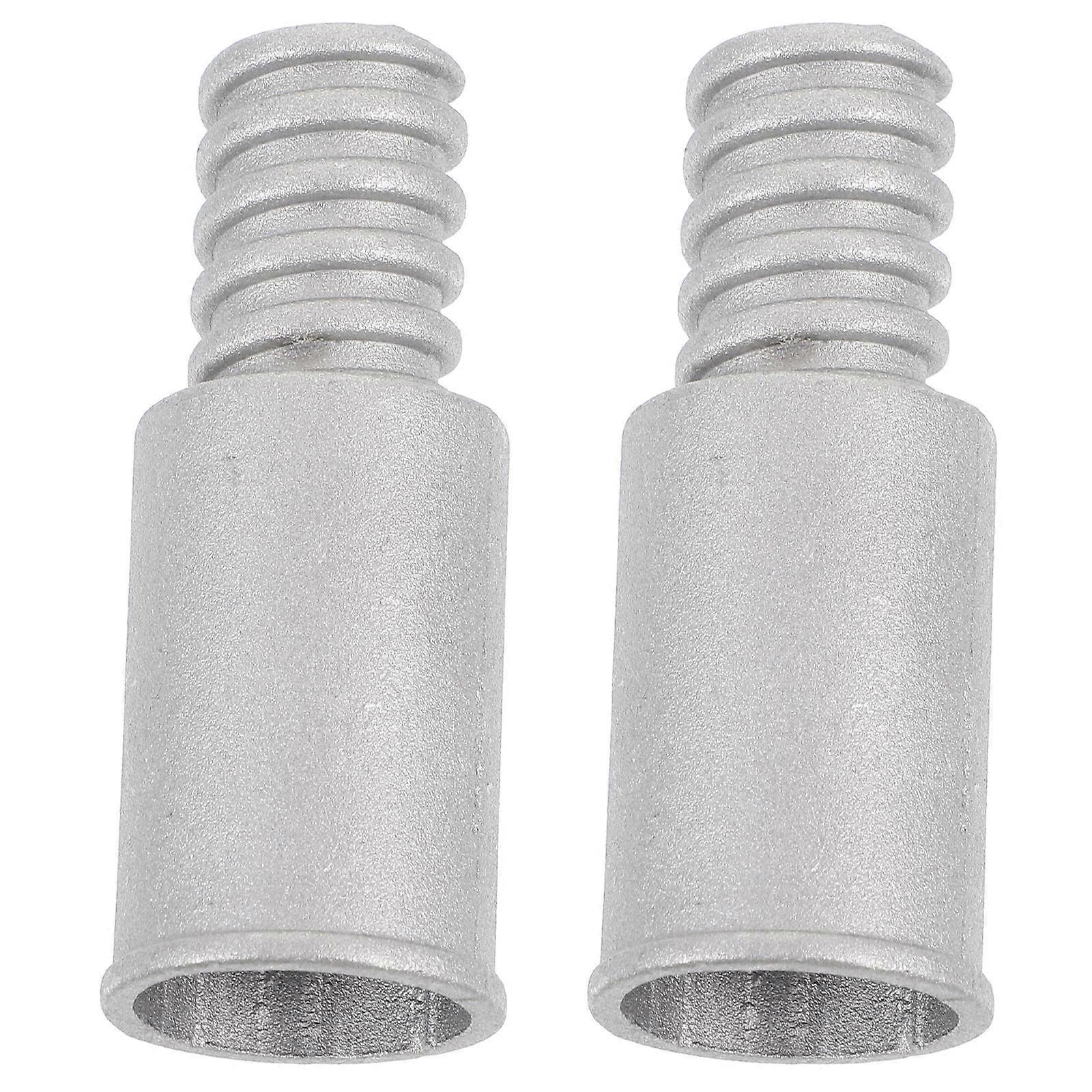 Threaded Broom Handle Tip Metal Material Cylindrical Cleaning Durable Use 2Pcs
