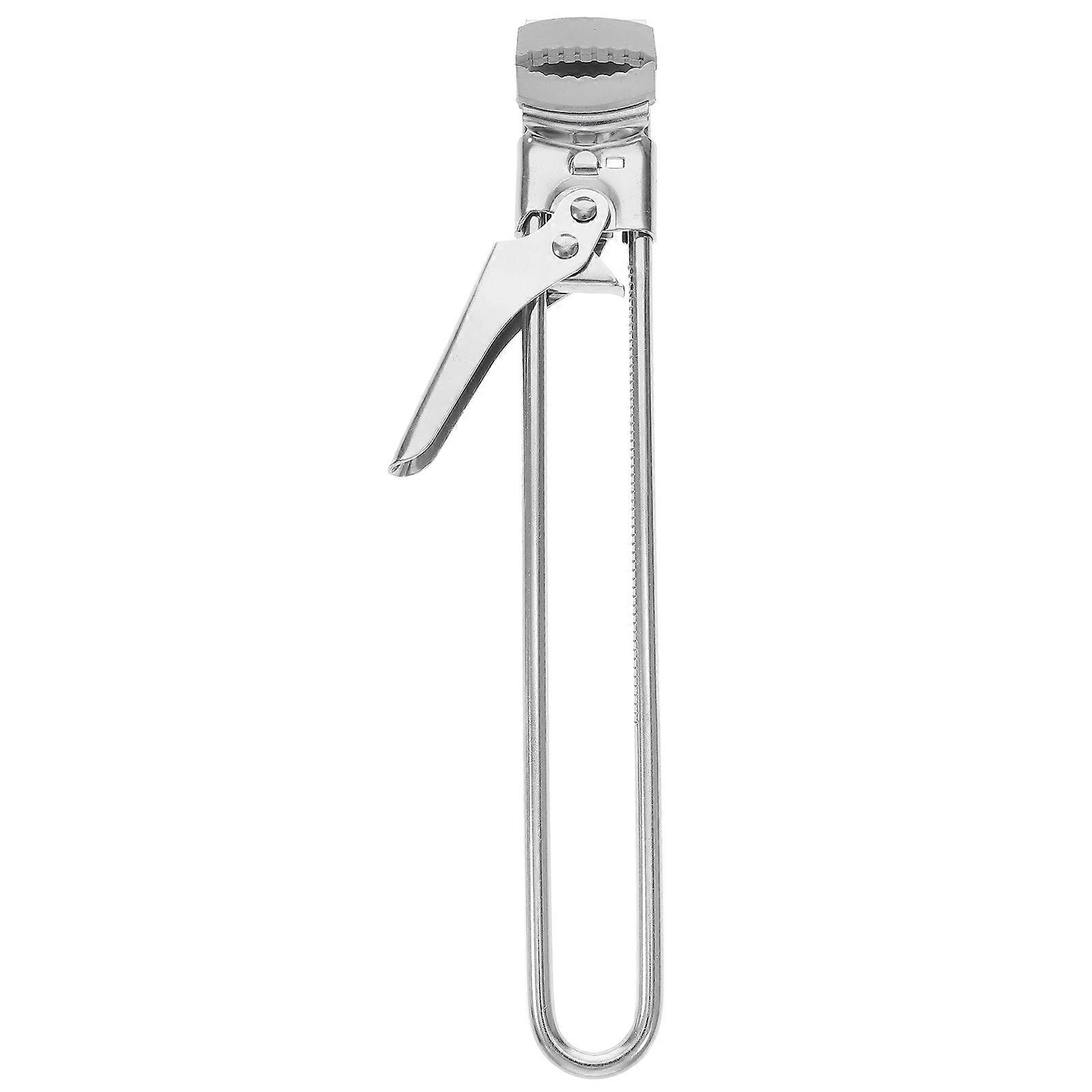Effortless Lid Opening Tool Adjustable Jar Opener With Handle Silver 1Set