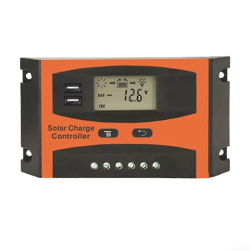 Efficient MPPT charge controller for 12V/24V solar panels with LCD display and USB charging functions (20A).