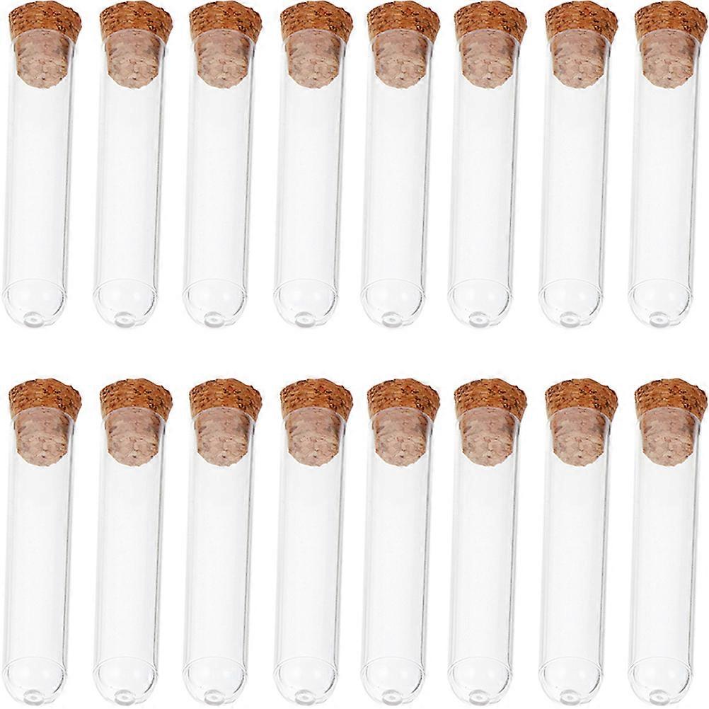 Transparent Plastic Bottles with Cork Caps for Storage Use Leak Proof Reusable 50pcs