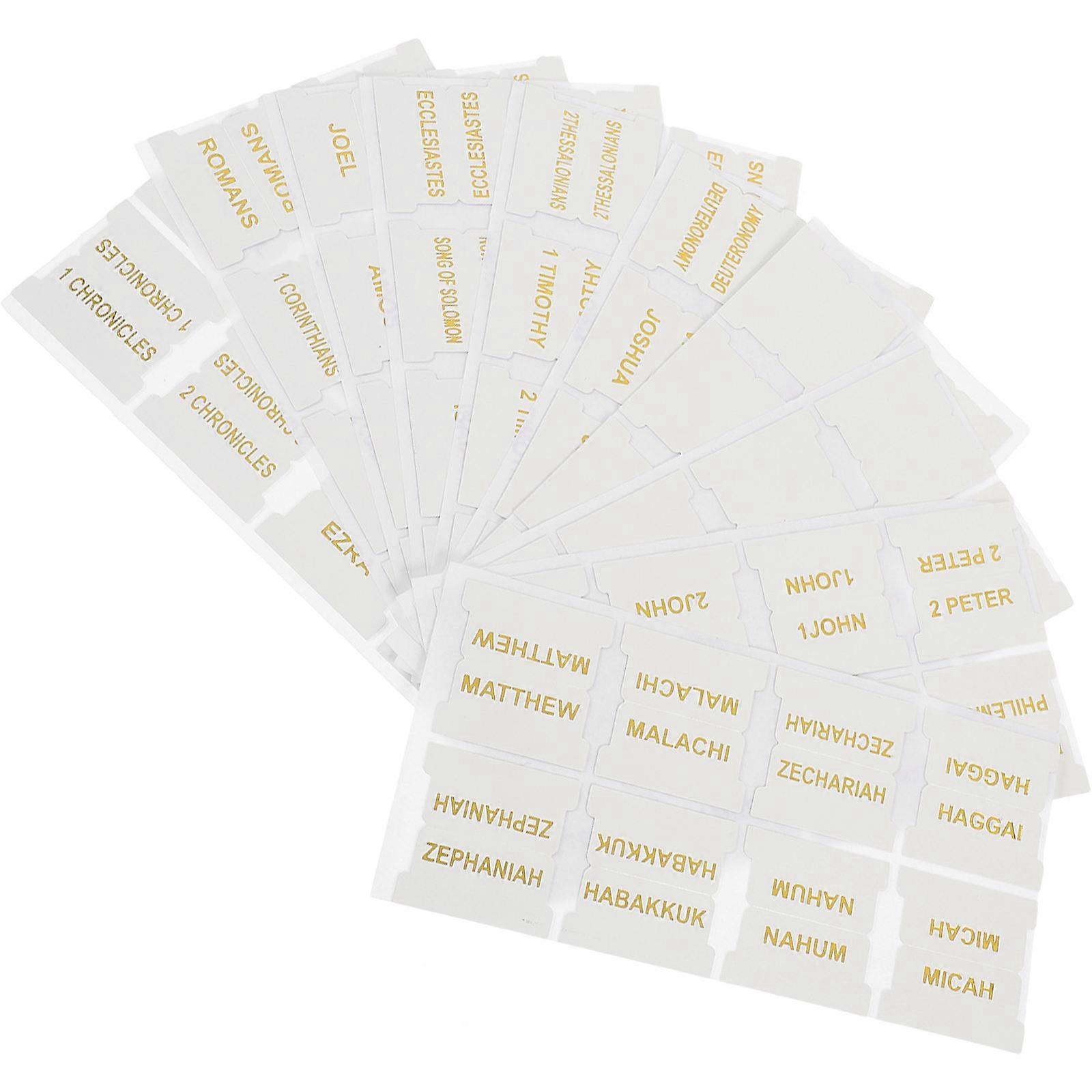 Bible Tabs 10 Sheets Gold Foil Index Stickers for Easy Navigation, Blank Labels for Bible Journaling and Study Reading Supplies