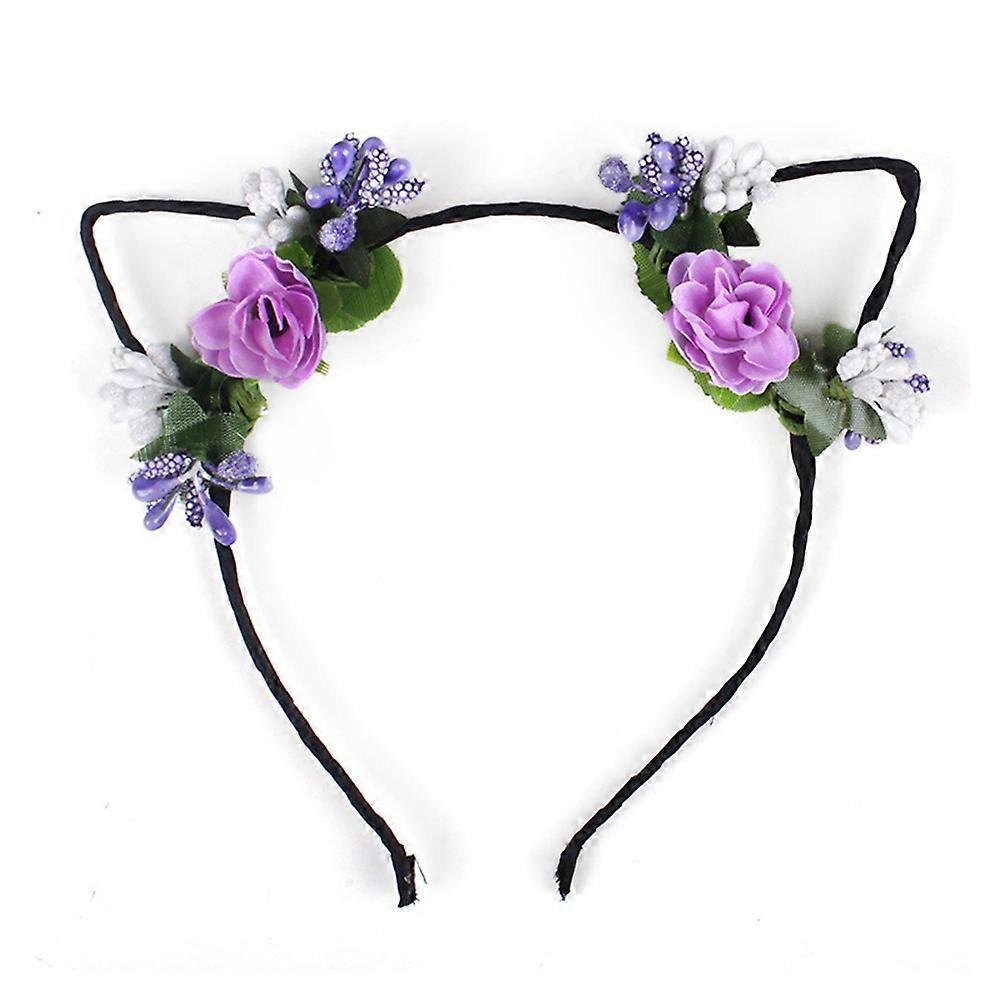 4 قطع عصابات الأزهار القط مع الزهور الاصطناعية عصابات عيد الميلاد غطاء الرأس للحفلات ، زي ، تأثيري ، الكبار ، مهرجان