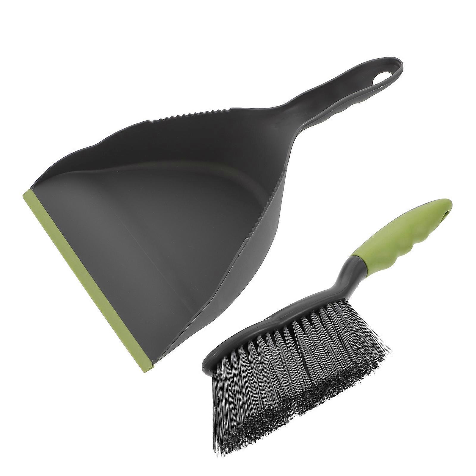 Mini Cleaning Broom with Dustpan and Brush for Home Use Desktop Cleaner ABS Nylon Black 1 Set