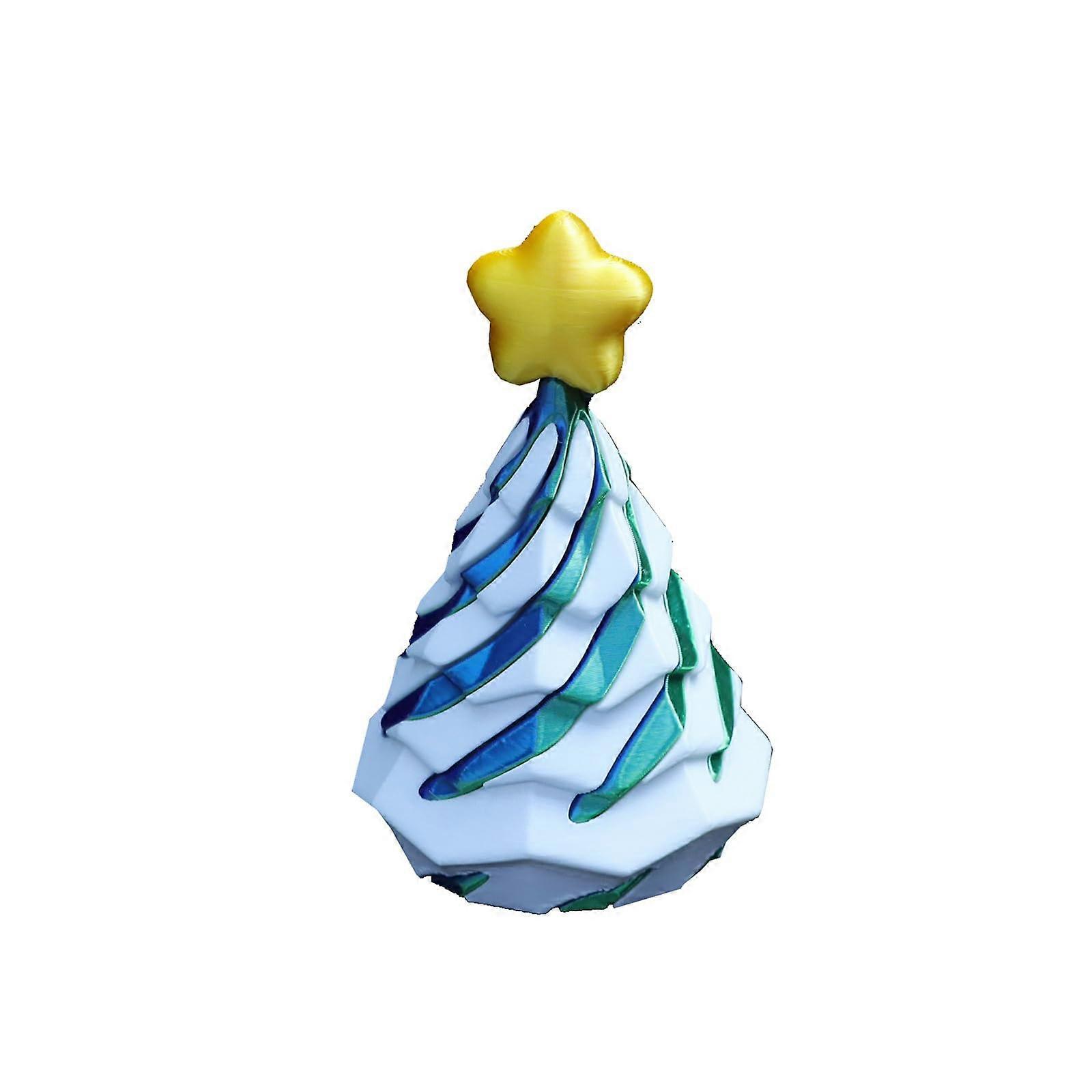 3D-Printed Christmas Tree Spiral Toy, Interactive Stress-Relief Model For Adults, Colorful Holiday Desk Decor, One Size