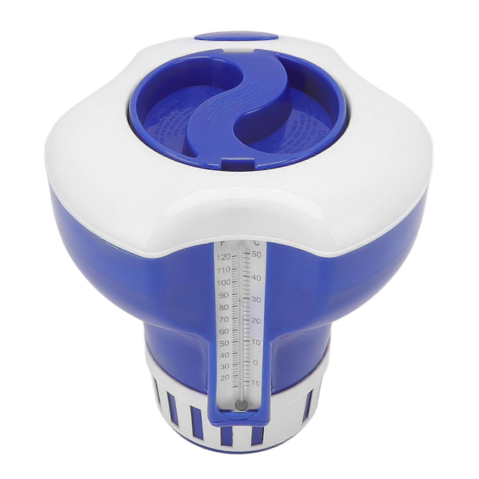 Swimming Pool Chemical Dispenser Professional Pool Floating Dosing Device with Thermometer for Pools Spa Hot Tub 