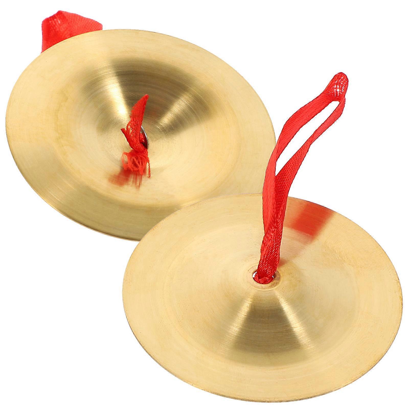 Mini Finger Cymbals Musical Instrument For Kids Entertainment Copper Material Round Shape 1Pair