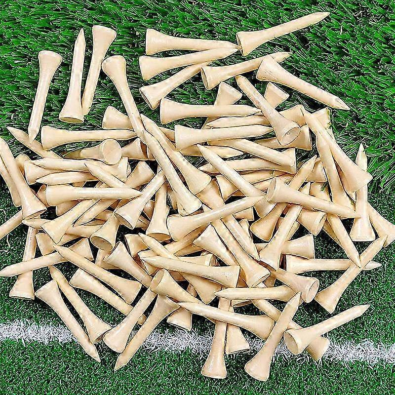 100 Pcs Pack of Varnished Wooden Golf Tees - Durable Golf T-Shape Tees for Improved Accuracy & Performance on the Course