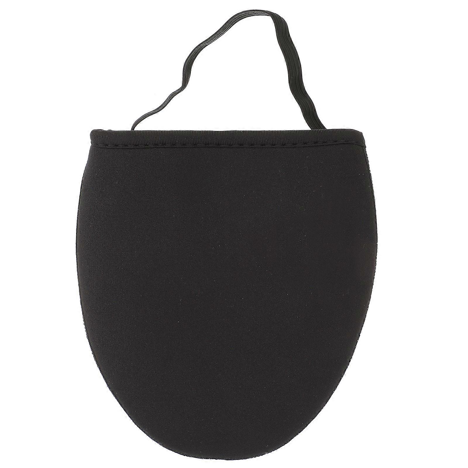 Black Motorcycle Shoe Protective Cover with Adjustable Straps for Gear Shifter Use Size L Polyester Fiber