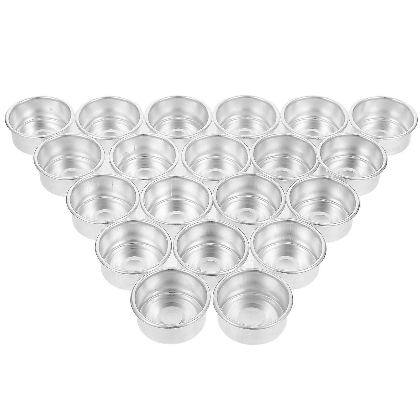 MLINS 20pcs Aluminium Candle Holders with Rounded Edges Small Tea Light Candle Cups Mini Empty Candle Cups