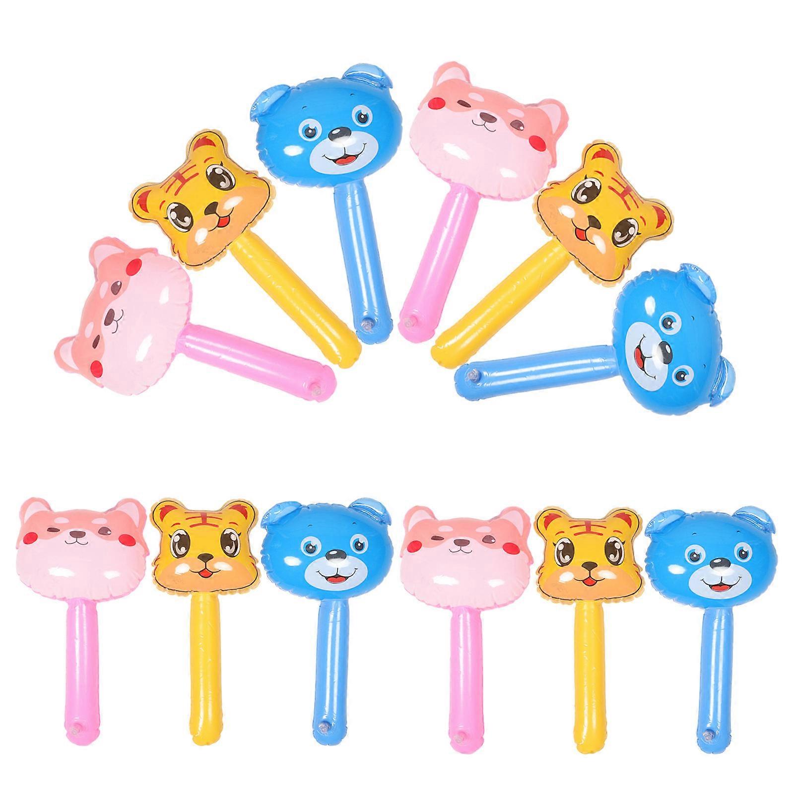 12pcs Inflatable Animals Jungle Set with Foxes Tiger and Eagle Sticks