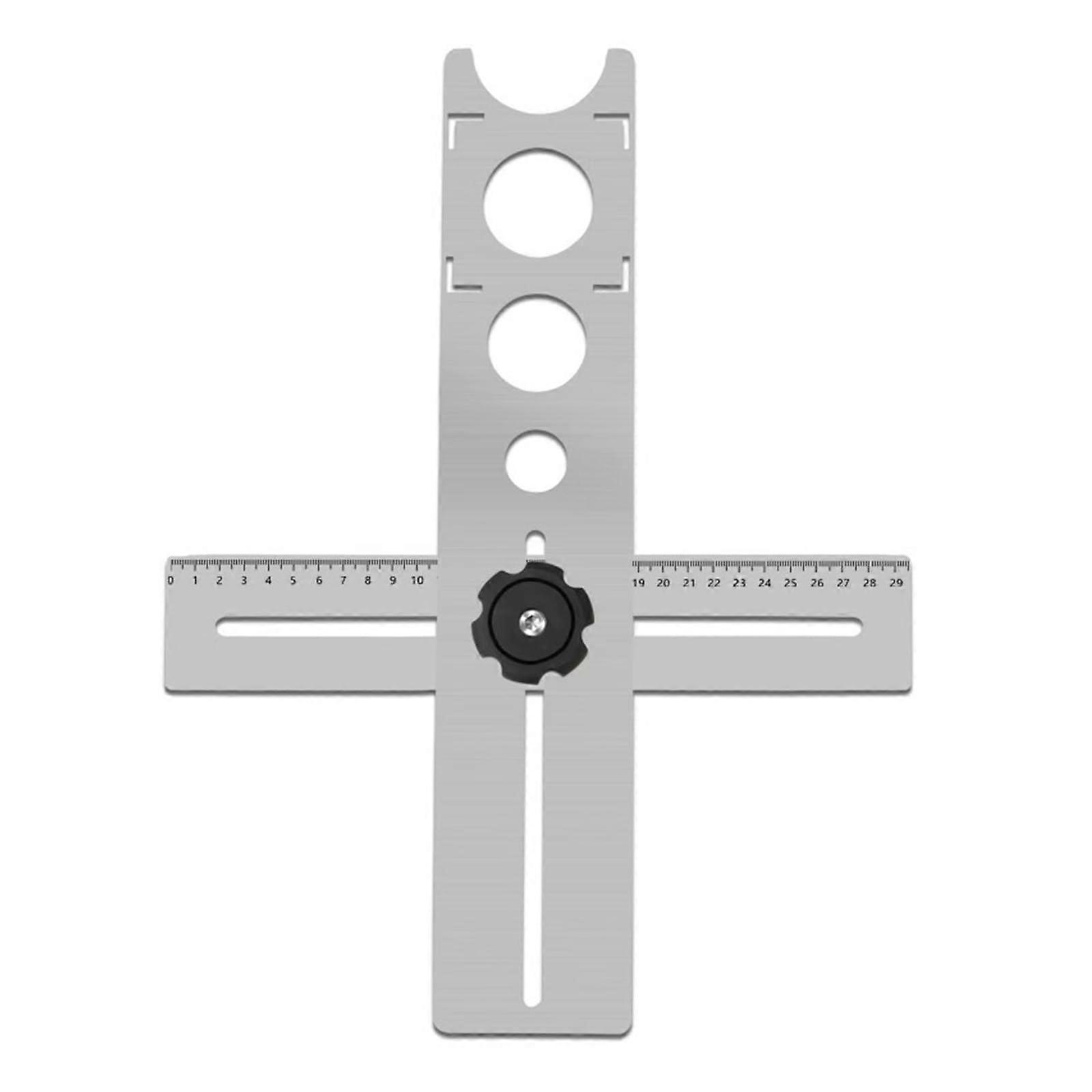 Stainless Steel Tile Hole Locator Adjustable Measurement Tool for Precise Drilling 40cm Compatible with Various Tile Materials