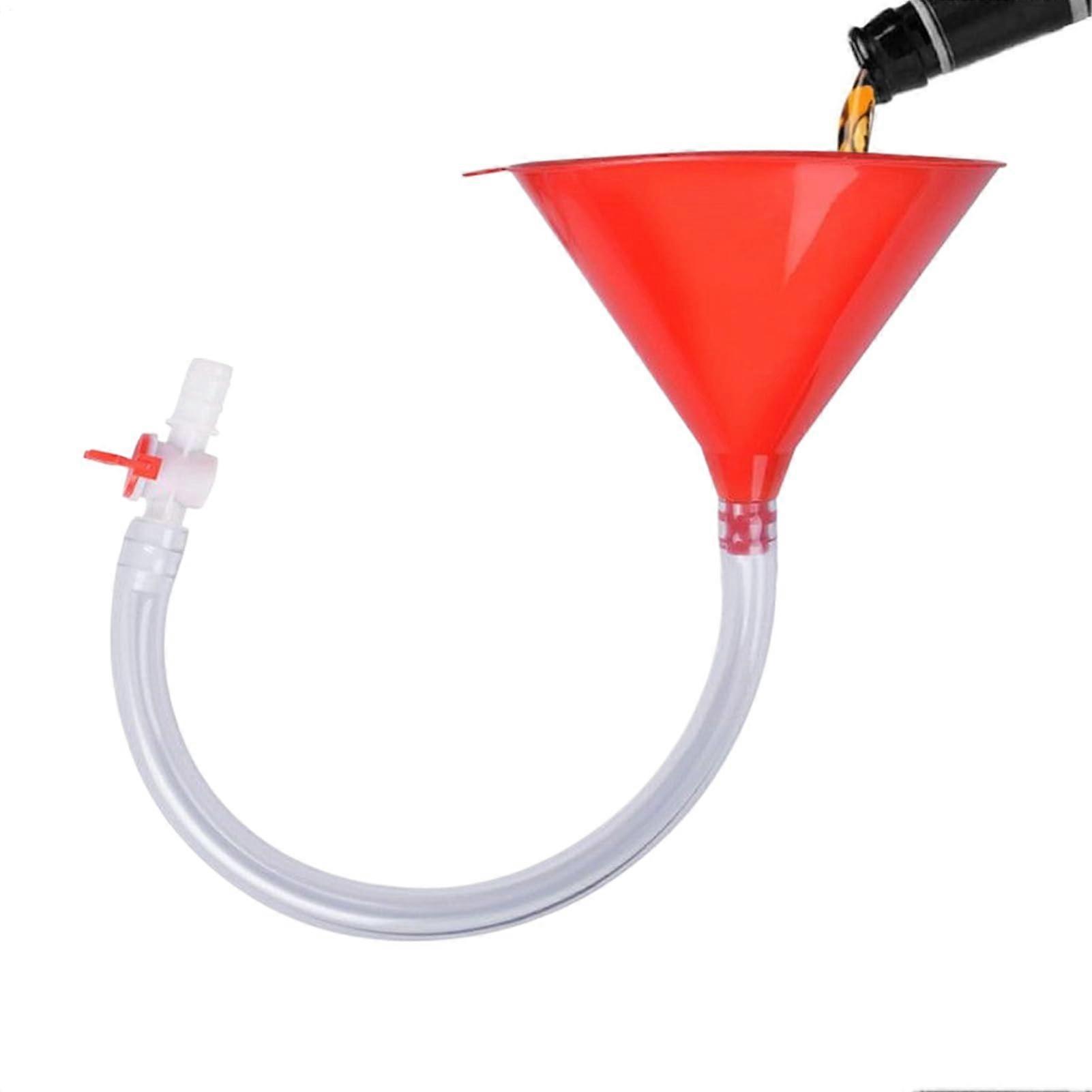 Beer Funnel with Shut-Off Valve, Reusable Drinking Accessory with Splash-Proof Beverage Hose for Party Games, Group Activities, Beach Trips, and BBQs