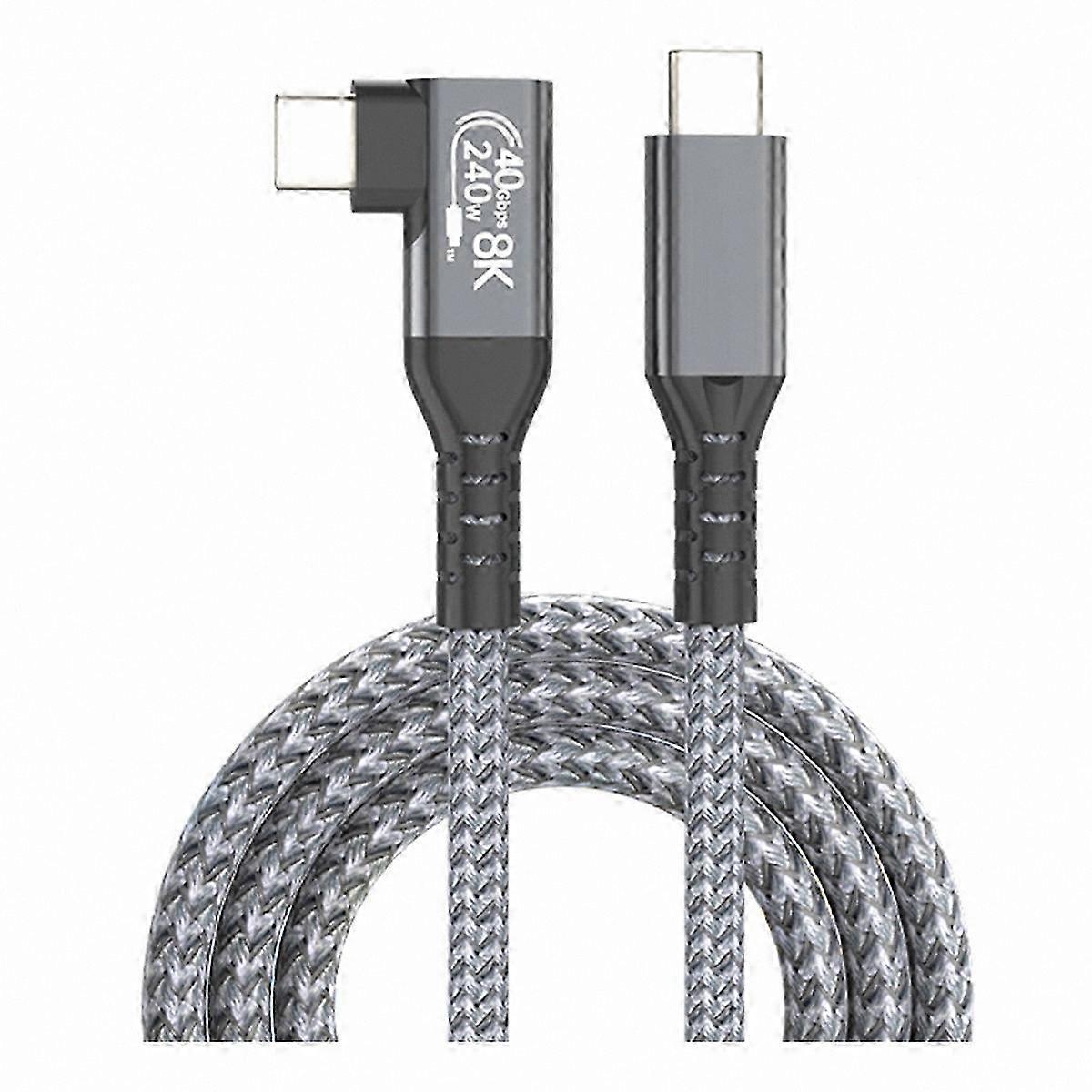 USB4 Type-C Data Cable 90 Angle 40Gbps 1.5M Length