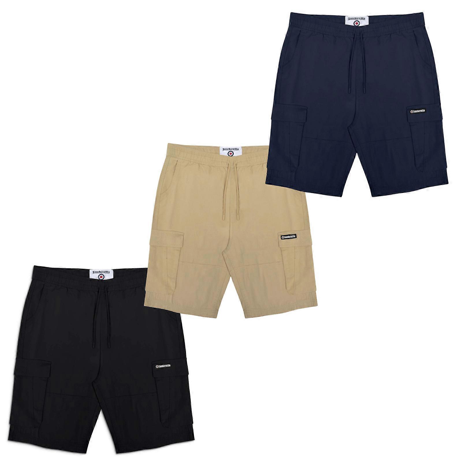 Lambretta Mens Utility Cargo Shorts