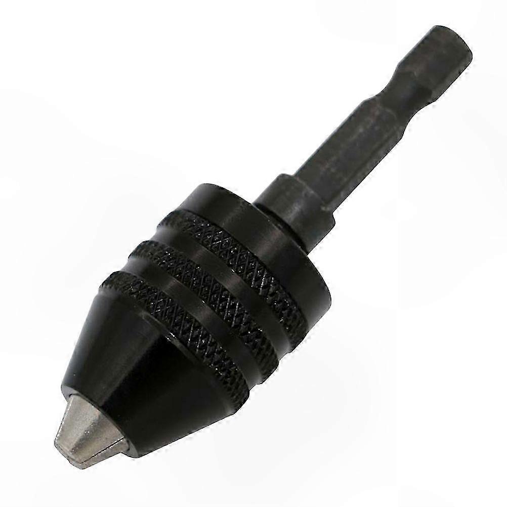 Mini Drill Chuck Adapter for 0.3-8mm Bits Self-Locking Conversion Tool for Power and Hand Drills Black Finish