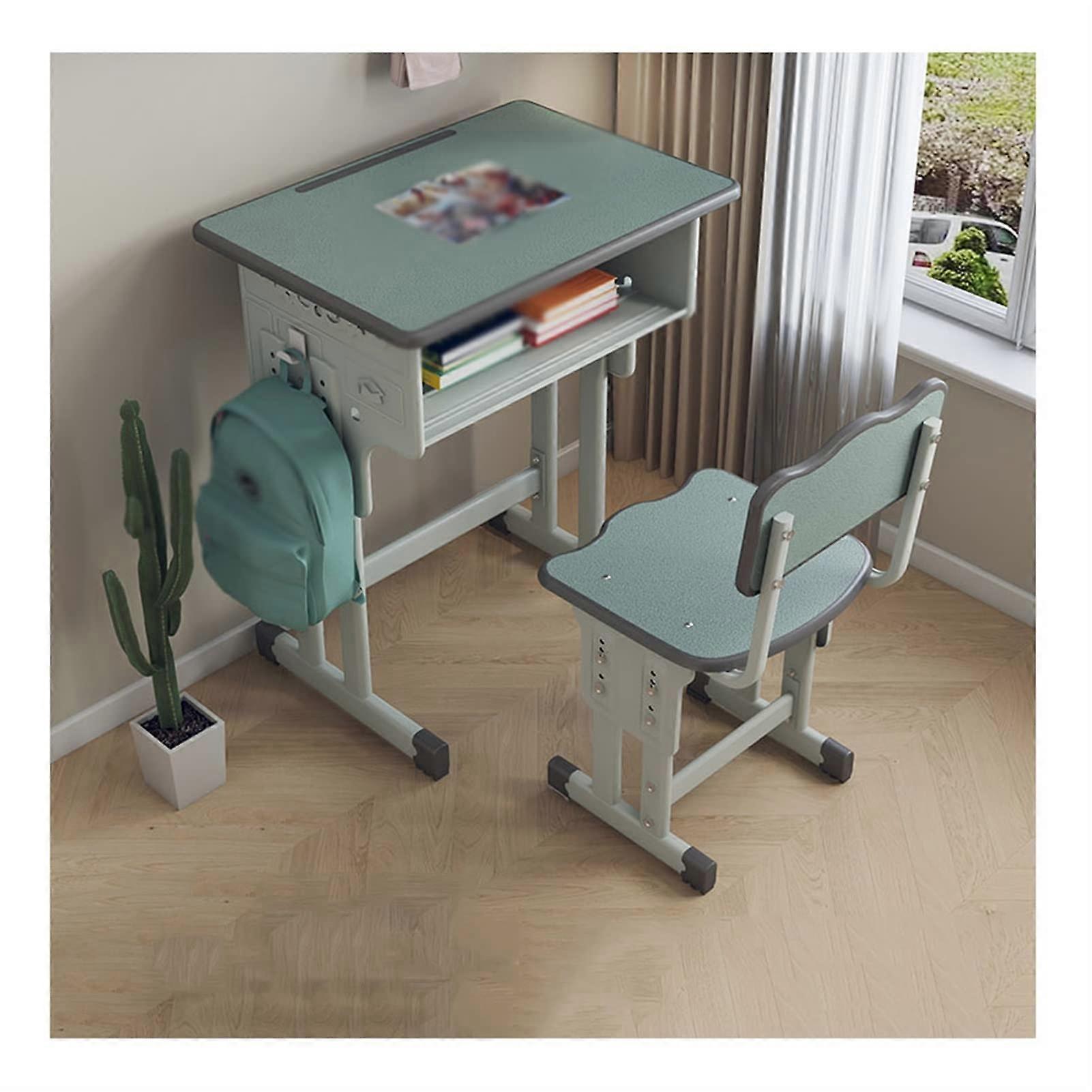 Kids Desk Writing Set with Chair for Home Study, Primary School Desk in Colour E, Durable Children's Homework Table